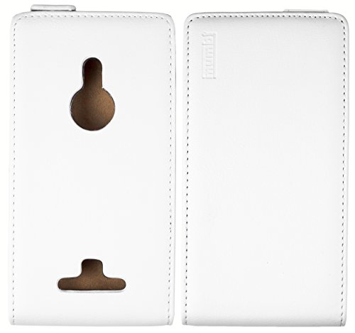 mumbi PREMIUM Leder Flip Case Nokia Lumia 925 Tasche weiss - 5