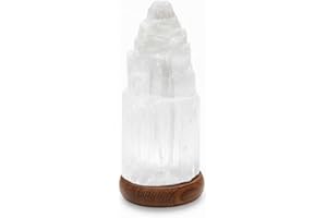 AROMASENSES | Lámpara de Selenita Natural 25 cm Catedral | Luz Ambiental Relajante | Limpieza Energética | Ideal Para Meditación y Espacios Zen