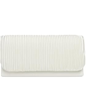 CASPAR TA351 kleine elegante Damen Clutch Tasche Abendtasche mit gerafftem Überschlag