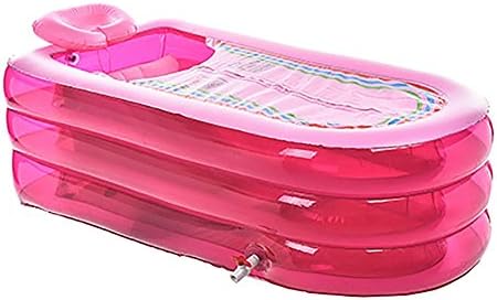 Inflatable bathtube Adult Folding Bathtub Children Bathtub (168cm*78cm*45cm) (Color : Pink)