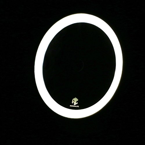 Kosmetikspiegel mit LED Beleuchtung,iHome&iLife LED Beleuchtung Badspiegel Drehspiegel Lade Saugnapf Spiegel 7-Fach Schminkspiegel Rasierspiegel Kosmetikspiegel Im Badezimmer Für Bad Dusche - 7