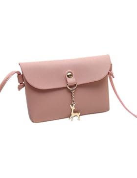 Damen Mini Kleine Leder Umhängetasche Hirsch Crossbody Frauen Retro Handtasche