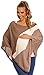 Happy Mama Women's Maternity Knit Poncho Colour Block Sweater Jumper Wrap. 309p (Cappuccino & Off White, ONE SIZE UK 8/10/12)