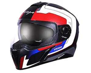 Vega Ryker D/V Armour Full Face Helmet (Dull Black and Red, Medium)