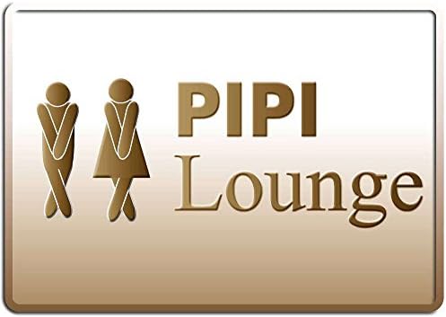 Pee-Pee Lounge Sheet Metal Post Card, 15 x 11 cm