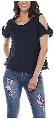 Ideal Shoes Women's Long-Sleeved Top -  blue - Medium