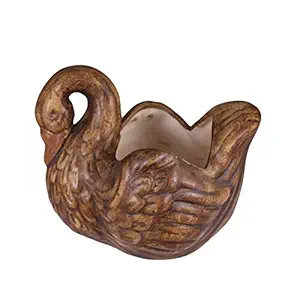 Lasaki Swan Ceramic Pots for Indoor Plants,Planters,Flower pots,gamla for Indoor,Outdoor,Balcony,Home,Garden,Office Deco,Succulent Pot (Antique) (L: 17 cm, W: 13 cm, H: 14 cm)