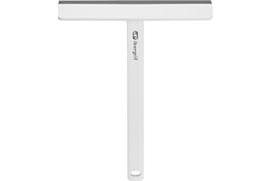 Ibergrif M34102 Escobilla de Goma, Limpiacristales de Ducha, Rasqueta Mampara, para Ventanas y Puertas de Cristal en Baños, Coches y Oficinas, Blanco