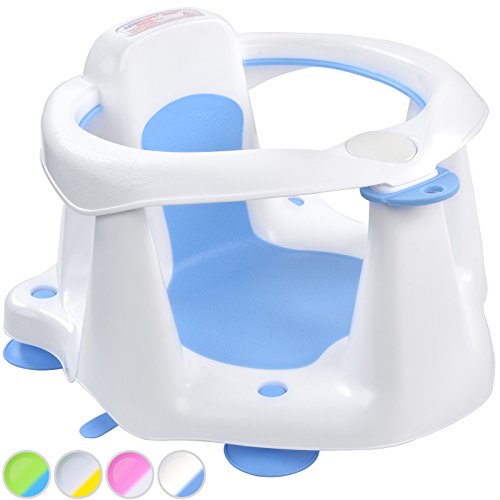 Infantastic Baby Bath Seat (Round Shape) Safety Swivel Baby Bath Ring Chair (White)