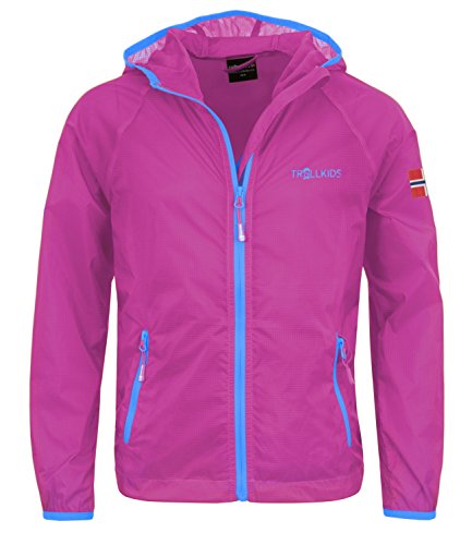 Trollkids Fjell Windjacke fr Kinder, magenta/hellblau, Gre 140