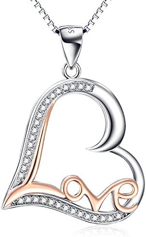 Jewelry Sterling Silver Accent "Love" Words Filigree Heart Charm Pendant Necklace 18"chain