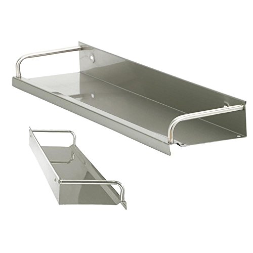 Yahee Küchenregal Gewürzregal Edelstahlregal Gewürzständer Edelstahl 60 X 12 X 5,2 cm silber