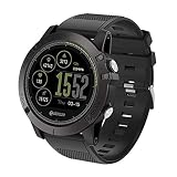 Fuibo Smartwatch, Bluetooth Smart Watch Phone Sport Herren Smartwatch mit Herzfrequenzmonitor, Näherungssensor, Beschleunigungsmesser für IOS und Android Fitness Tracker (Schwarz)