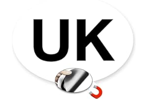 RUBIGO Paquete de 1 o 2 pegatinas magnéticas para coche del Reino Unido para Europa – Pegatinas GB para viajes en coche – Imán de coche del Reino Unido – Tamaño reglamentario – Resistente a la intemperie y a