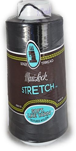 A&E Maxi Lock Stretch Textured Nylon Black Serger Thread MWN-32002