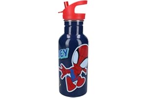 My sweety pop - Borraccia Spidey blu per bambini - Acciaio inossidabile - Presepe - Scuola - Vacanze - Pasti - 22 cm - 500 ml - Idratazione - Idea Regalo - Bottiglia (Spidey - Blu/Rosso)