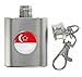 Price comparison product image 1StopShops Singapore Flag Metal Miniature Flask Keyring