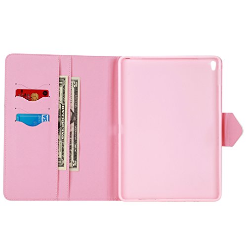 SZHTSWU® Schutzhülle für iPad Pro (9,7 Zoll), Slim Fit Folio Case Zeichnung Drücken Bunte Muster PU Leder Tasche mit Weich TPU Silikon Innere Tablette Hülle Kunstleder Tasche Wallet Etui Lederhülle Schutzhülle Flip Schale Ledertasche mit Kartenfächern und Ständerfunktion für Apple iPad Pro (9,7 Zoll), Schmetterling - 3