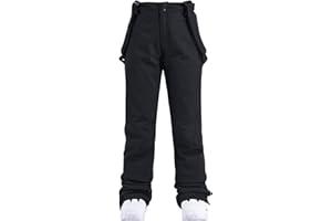 HOTIAN Damen Skihose Hosenträgerhose Snowboardhose Winter Wasserdicht Winddicht Warm Abnehmbare Hosenträger Skilanglaufhose Thermohose Wanderhose Ski Pant