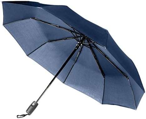 Aukelly 9 Rib Travel Windproof Umbrella Teflon Fast Drying Auto Open and Close Easy Carry (blue)