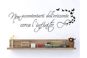GUANGMU Scritte Adesivi Murali Frasi Italiano - Nero Frasi Farfalle Adesivo da Parete per DIY Casa Cucina Camera da Letto Adesive per Pareti Soggiorno Ufficio Decorazione Murale