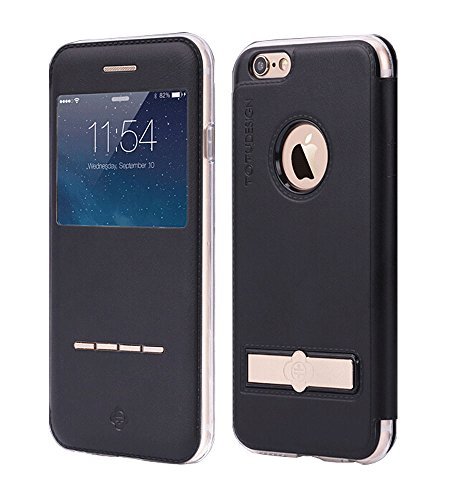 iPhone 6 Plus/6S Plus window case, TOTU Touch Series Folio Flip PU Leather Smart View Window Case Cover with Kickstand and [Metal Sensor] for Apple iPhone 6 Plus / iPhone 6S Plus 5.5 inch