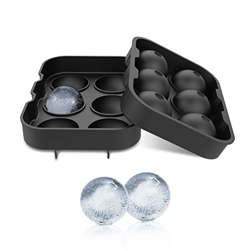 Eiswürfelform Eiskugelform 6-Fach im 2 Sätze Silikon Eiswürfel Kugelförmige und Würfelförmige Form Big Size Ice Ball für Kinder mit Pudding Milch Saft oder für Erwachsene mit Biere Cocktails Whisky 100% BPA Geruchlos Eiswürfel Silikonforme - 3