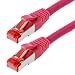 Produktbild helos 118050 Patchkabel S/FTP (PIMF) CAT 6 magenta 30m CAT.6 Ethernet LAN Patchkabel Gigabit Netzwerkkabel Patch Kabel folien und geflechtgeschirmt halogenfrei PIMF 2 x RJ45 Stecker ideal für Switch , Internet, Spielkonsole, DSL Verbindungen , Patchfelder , Patchpanel , Router , Modem , Access Point und andere Geräte mit RJ45 Anschluß , CAT Kabel KAT Kabel CAT6 CAT 6 , geschirmtes Patchkabel