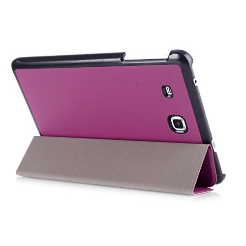 Lederhülle für Samsung Tab A T280 – PU Leder Flip Case Cover Folio Schutzhülle für Samsung Galaxy Tab A (2016) 17,8 cm (7 Zoll) SM-T280 Leder Tasche Hülle Skin Schale (Lila) - 5
