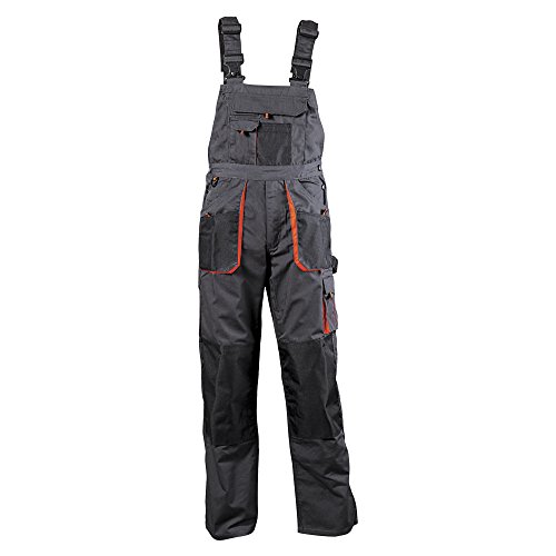 Herren ArbeitsLatzhose mit Kniepolstertaschen,Arbeitshose,Schwarz Оrange,Qualitat