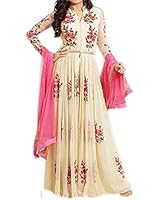 ELENORA FASHION Women's Crepe Chiffon Embroidered Anarkali Gown For Party Wear, Wedding, Functions And Other Occasions (Cream- Color_free Size) ELENORA FASHION Women's Crepe Chiffon Embroidered Anarkali Gown For Party Wear, Wedding, Functions And Other Occasions (Cream- Color_free Size)