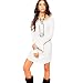 MLG174 Women The New Speaker sleeve Knit Dress (M, WHITE)