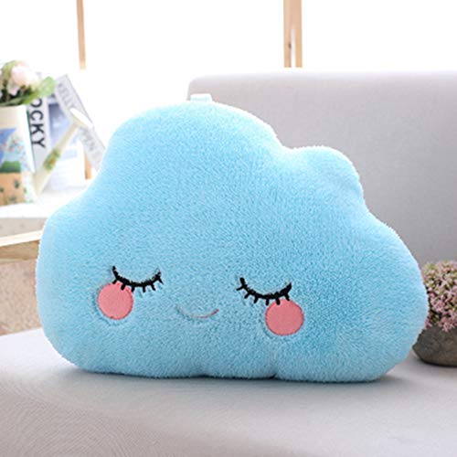 RYC Cadeaux Offert Jouet Peluche Enfant Coussin Décoration pour Lit Enfant Décor Sofa Chambre Fille Garcon Oreiller Doudou PP Coton Super Doux Nuage Bleu 30 * 45cm