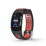 Fuibo Smartwatch, DM11 Blutdruck und Herzfrequenz-Überwachung Call Reminder Sports Smart Watch Armbanduhr Sport Fitness Tracker Armband (Rot)
