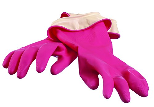 Preisvergleich Produktbild bella casa Casabella Waterblock Premium Handschuhe, Latex, groß, pink