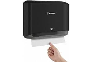 ‎MODUNFUL Modunful Paper Towel Dispenser Wall Mounted, Multifold Paper Towel Dispenser, C-Fold Paper Towel Holder for Bathroom No Hole Installation, Black ABS Cover