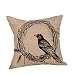 Produktbild VEMOW Happy Halloween Kissen Hom Party Dekoration Fällen Crow Leinen Sofa Kissenbezug Home Decor 18" x18(N, 18"x18" (Approx 45cm*45cm))