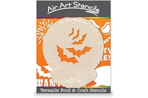 AIRART Halloween Bats Cupcake Stencil Reusable & Flexible for Cakes & Crafts