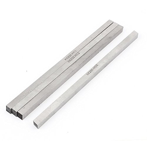 HSS Drehstahl - TOOGOO(R)4 Stueck CNC Drehmaschine HSS quadratisch Schneidewerkzeug Bits Bar 8mm x 8mm x 200mm Grau