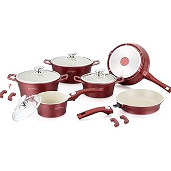 10tlg Induktion Keramik Kochtöpfe Topfset Kochtopfset Topf