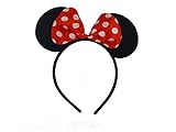 diadema orejas minnie disneyland Lazo grande rojo y blanco de lunares
