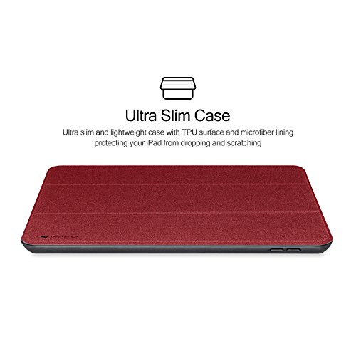 iVAPO iPad Pro 9.7 Hülle Pencil Halter Premium PU Leder Folio Case mit Auto-Schlafen/ Wecken und Stander Funktion Schutzhülle für iPad Pro 9.7 inch Smart Hülle (Rot) - 7