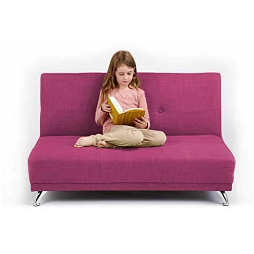 Children's Convertible 2 Seater Clic Clac Sofa Bed - Orchid Pink