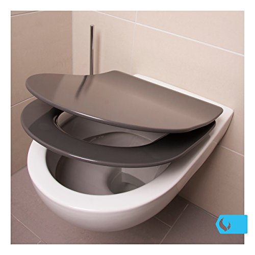 Bullseat 3.2 WC Sitz anthrazit • D Form • Absenkautomatik / Softclose • abnehmbar • easyclean • Toilettendeckel • Klobrille • hochwertiges Duroplast - 3
