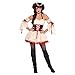 Price comparison product image UK 8-10 Ladies Pirate Costume Deluxe Womans Victoriana Steampunk Hen Do Fancy Dress Party Outfit Red Cream