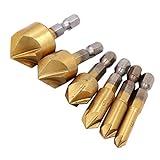 Farbe: Gold FLAMEER 6 Stücke Glasbohrer Fliesenbohrer Keramikbohrer Set Geeignet für alle Hand- und Bohrmaschinen