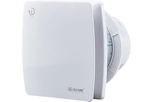 XIIW 100mm Ventilatore da Bagno con Timer, diametro 100 mm, Ventilatore di Scarico con Deflettore di Riflusso,Aspiratore per Bagno per Toilette,e Cucina, 95 m³/h, 12 Watt, 34 dB, IPX4 (bianco)