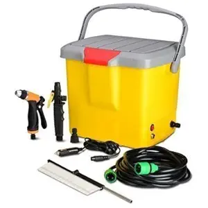 Crevizon High-Pressure Portable Car Washer with Spray Gun, High-Pressure Water Pump, Brush, Storage Box