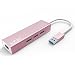 Produktbild RJ45-Ethernet-Adapter mit USB 2.0 / 3.0 zu Gigabit Ethernet-Netzwerkadapter -USB zu Ethernet-LAN-Adapter (3 Port 1000Mbps USB3.0 Rose Pink)