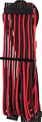 Corsair Câble ATX 24 broches type 4 Gen 4 à gainage individuel CORSAIR Premium - rouge/noir